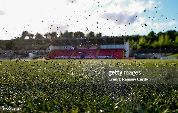 Derry , United Kingdom - 15 May 2023; A detailed view of the pitch before the SSE Airtricity Men's Premier Division match between Derry City and...