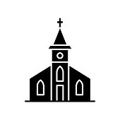 Catholic church black glyph icon