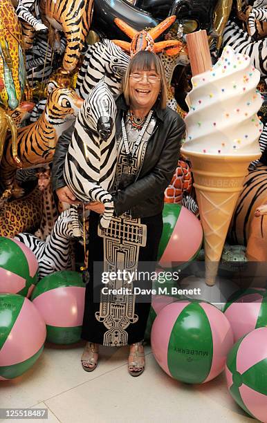 Hilary Alexander arrives at the Mulberry Spring/Summer 2012 runway show during London Fashion Week at Claridges Hotel on September 18, 2011 in...