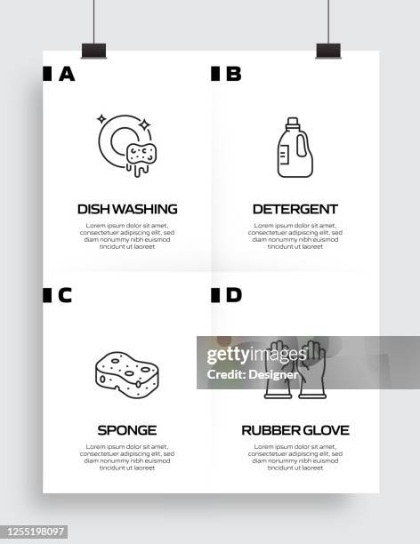 cleaning related process infographic template. process timeline chart. workflow layout with linear icons - squeegee stock illustrations