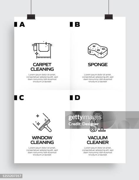 cleaning related process infographic template. process timeline chart. workflow layout with linear icons - squeegee stock illustrations