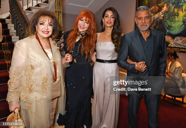 Baria Alamuddin, Charlotte Tilbury, Amal Clooney and George Clooney attend The Prince's Trust and TKMaxx & Homesense Awards 2023 at the Theatre Royal...