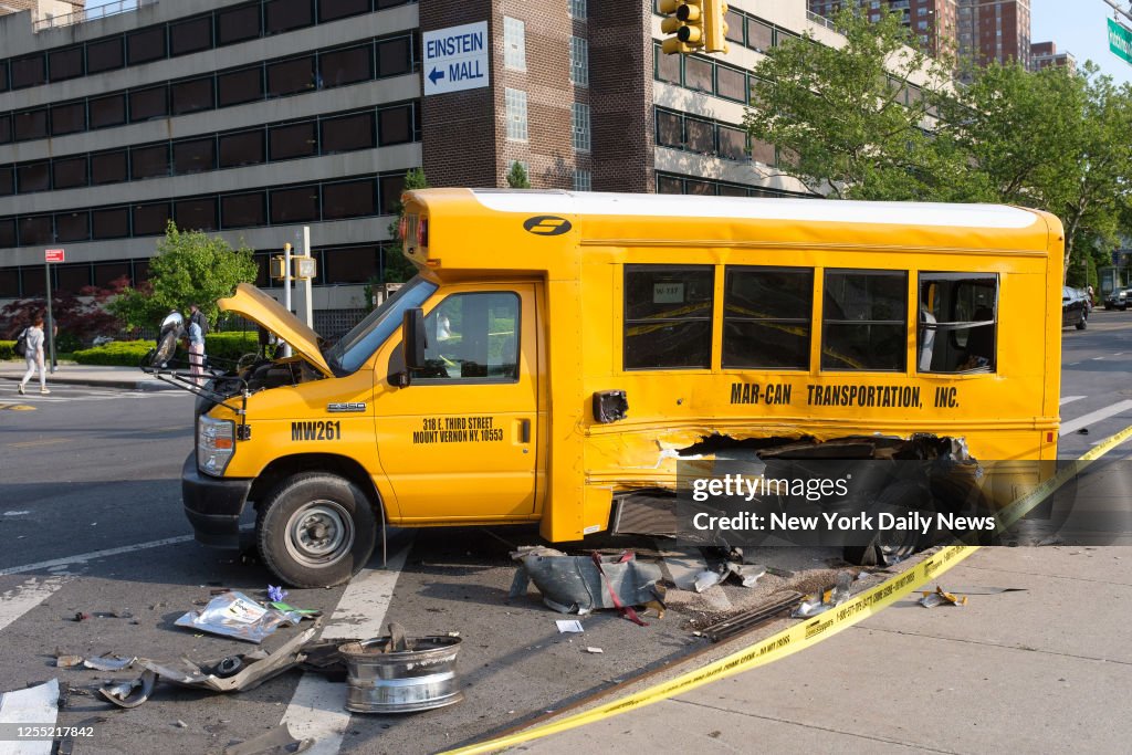 SUV vs School Bus. Hutchinson River Parkway East.