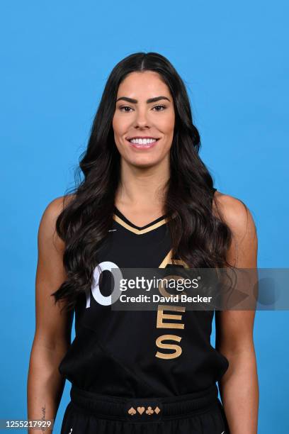 Kelsey Plum of the Las Vegas Aces poses for a head shot during WNBA Media Day at VU Studio on May 15, 2023 in Las Vegas, Nevada. NOTE TO USER: User...