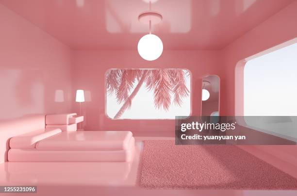 3d rendering indoor background - pink stock pictures, royalty-free photos & images