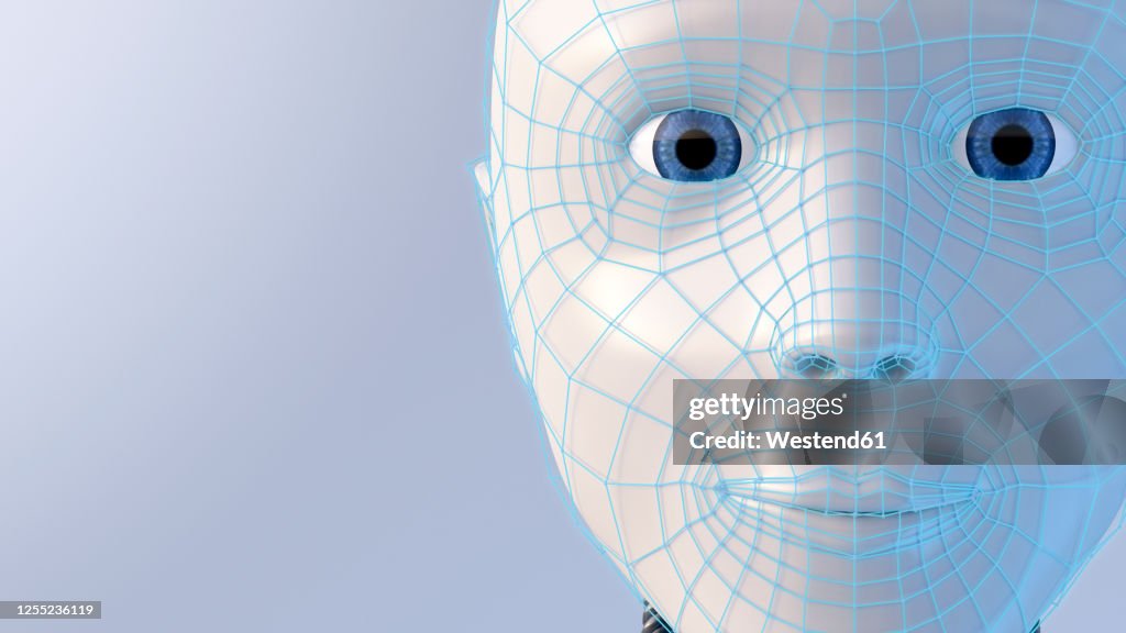 Three Dimensional Render Of Android Head High-Res Vector Graphic ...
