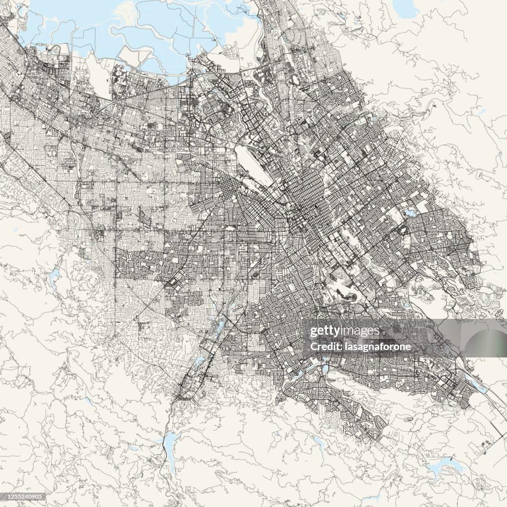 San Jose, California, United States of America Vector Map