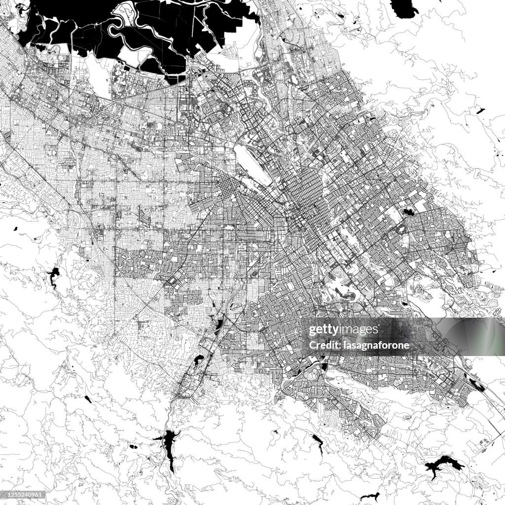 San Jose, California, United States of America Vector Map