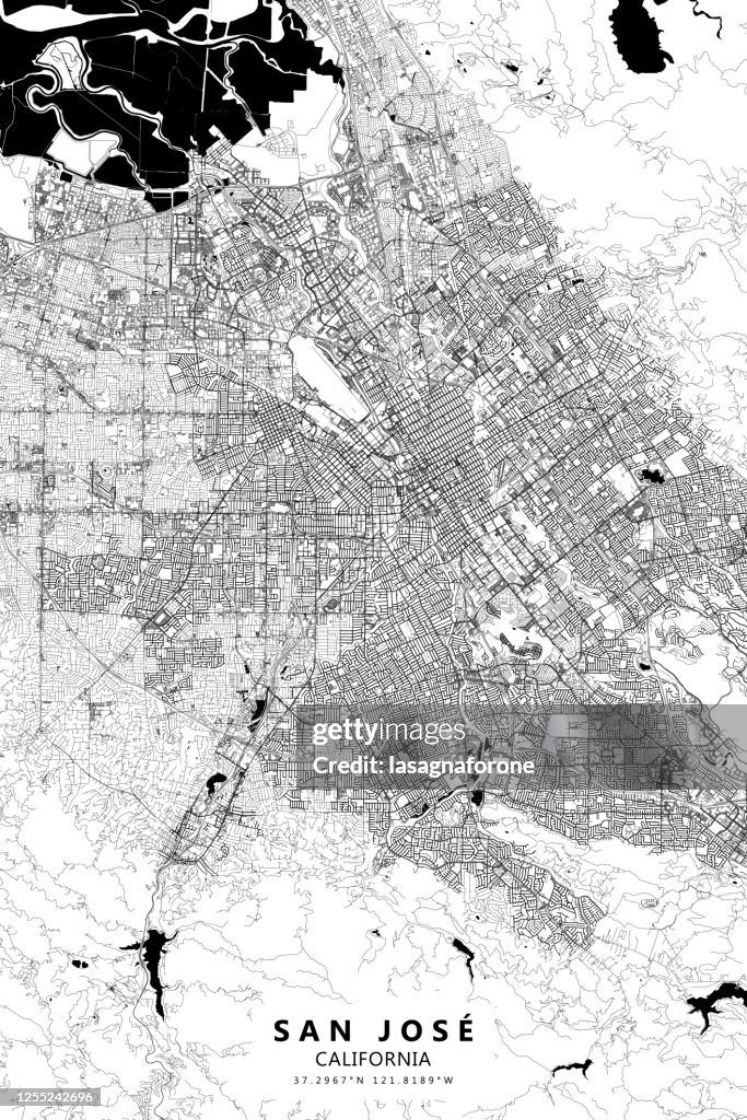 San Jose, California, United States of America Vector Map