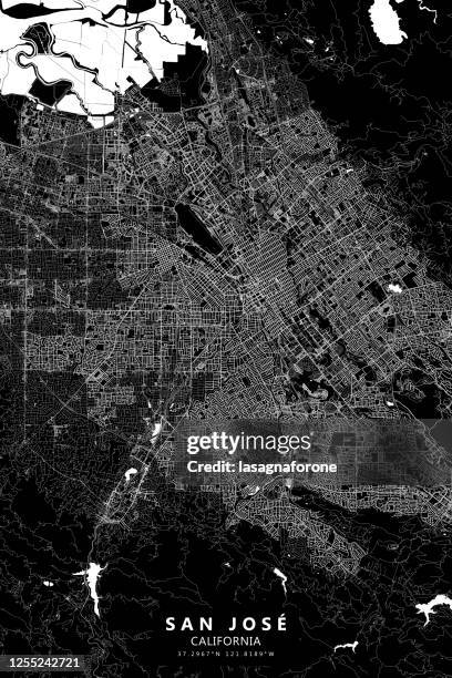 san jose, california, united states of america vector map - winchester mystery house stock illustrations