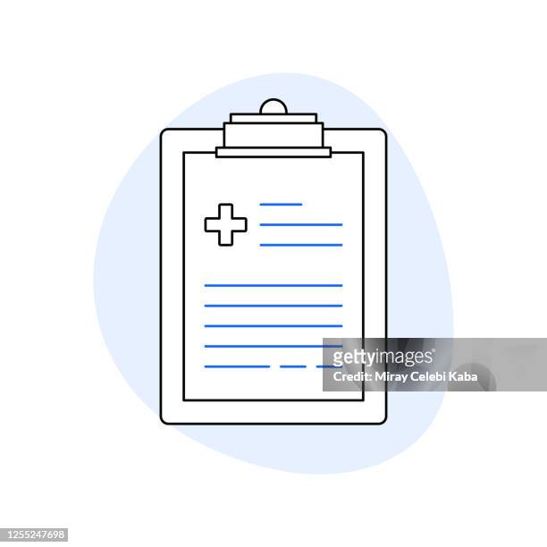 medical record related line icon set. outline symbol icons - medical chart stock illustrations