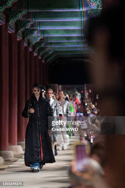 Ambiance on the runway at the Gucci 2024 Cruise Collection Fashion Show at Gyeonbokgung Palace on May 16, 2023 in Seoul, South Korea.