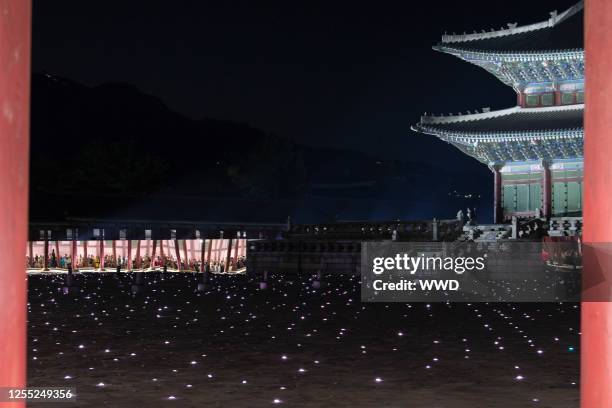 Ambiance on the runway at the Gucci 2024 Cruise Collection Fashion Show at Gyeonbokgung Palace on May 16, 2023 in Seoul, South Korea.