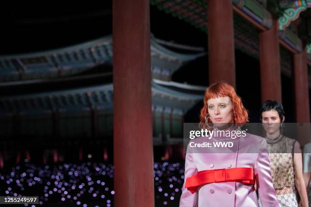 Ambiance on the runway at the Gucci 2024 Cruise Collection Fashion Show at Gyeonbokgung Palace on May 16, 2023 in Seoul, South Korea.