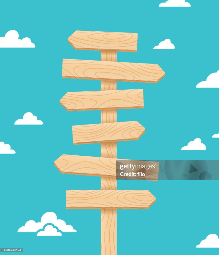 Arrow Crossroads Direction Wood Sign Post