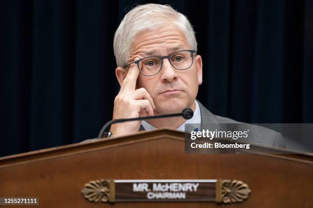 Representative Patrick McHenry, a Republican of North Carolina and chairman of the House Financial Services Committee, during a hearing in...