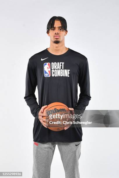 Rayan Rupert poses for a portrait during the 2023 NBA Draft Combine Circuit on May 16, 2023 in Chicago, Illinois. NOTE TO USER: User expressly...
