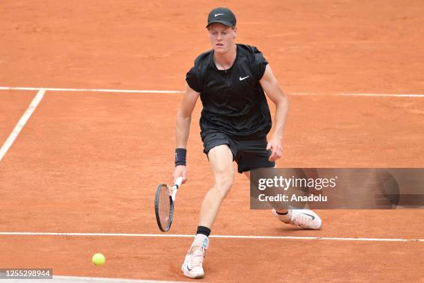 Francisco Cerundolo of Argentina in action against Jannik Sinner of Italy during the men's single match within the Internazionali BNL d'Italia at the...