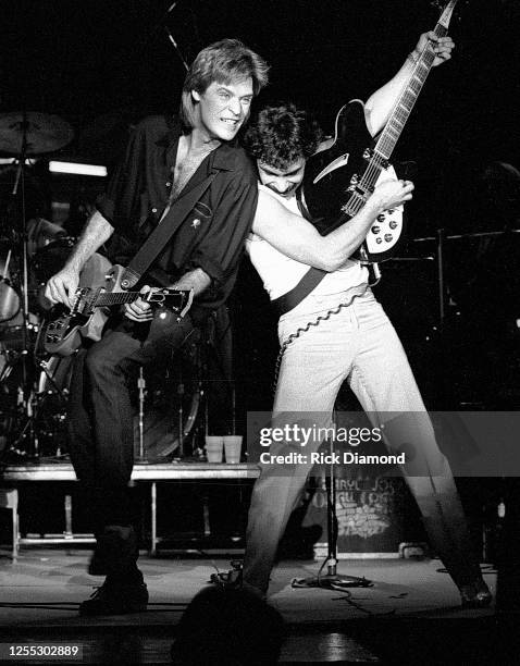 Hall & Oates, Daryl Hall and John Oates performs during Z-93 & U.S. Marines Toys for Tots at The OMNI Coliseum in Atlanta Georgia, December 14, 1980...