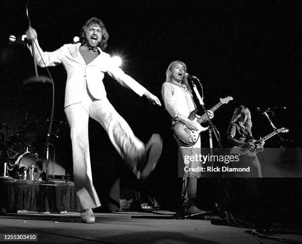 Chuck Panozzo, John Panozzo, James "JY" Young, Tommy Shaw and Dennis DeYoung of STYX performs during Z-93 & U.S. Marines Toys for Tots at The OMNI...