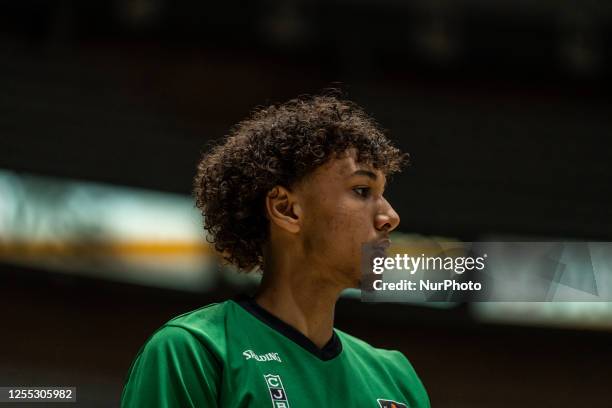 Yannick Kraag during the Liga Endesa Basketball match between Joventut Badalona and Monbus Obradoiro on 14 May 2023.