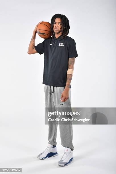 Emoni Bates poses for a portrait during the 2023 NBA Draft Combine Circuit on May 16, 2023 in Chicago, Illinois. NOTE TO USER: User expressly...