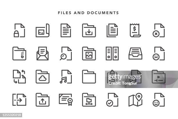 files and documents icons - checking mail stock illustrations
