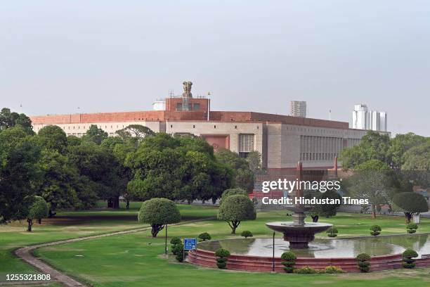 View of new Parliament House Building as per the news the new Parliament building will be inaugurated end of the month, on May 16, 2023 in New Delhi,...