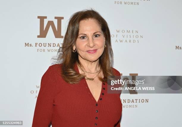 Actress Kathy Najimy arrives for the Ms. Foundation for Women 2023 Women of Vision Awards at Ziegfeld Ballroom in New York City on May 16, 2023. This...