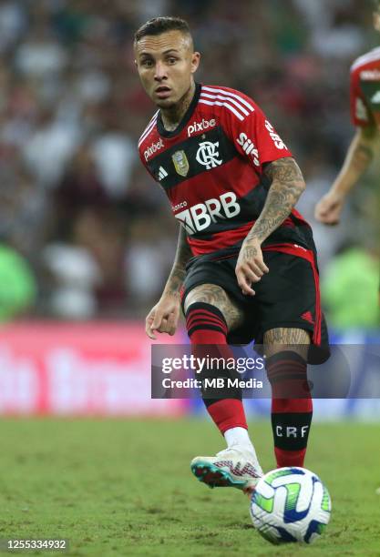 Everton of CR Flamengo in action during the Copa do Brasil Intelbras 2023 match between Fluminense FC and CR Flamengo at Maracana Stadium on May 16,...