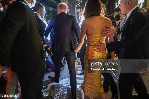 Duchess of Sussex Meghan Markle and Duke of Sussex Prince Harry attend the ceremony, which benefits the Ms. Foundation for Women and feminist...