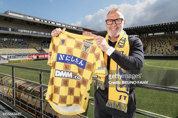 S head coach Thorsten Fink poses for the photographer after a press conference of STVV Sint-Truidense VV to present their new coach, in Sint-Truiden,...