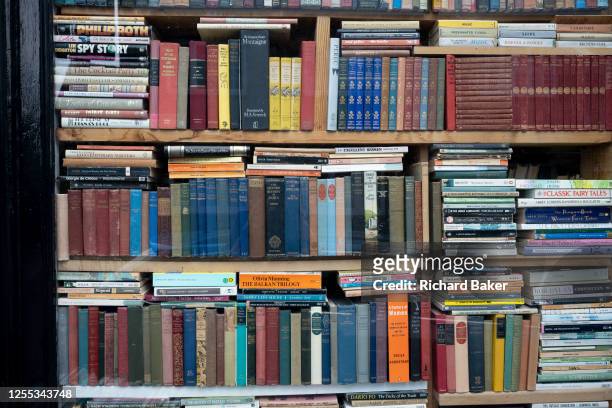 Thousands of books to choose from on display outside Hurlingham Books in Putney, west London, on 16th May 2023, in London, England.