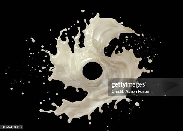 milk splash vortex - yogurt swirl stock pictures, royalty-free photos & images