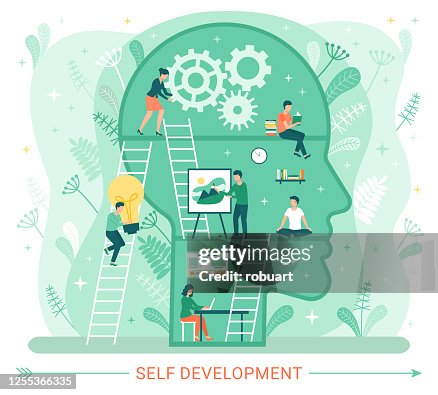 Self Development Profile Human Head With People High-Res Vector Graphic ...