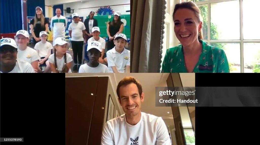 The Duchess Of Cambridge And Andy Murray Speak To Young Tennis Fans From Bond Primary School