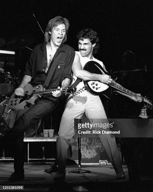 Hall & Oates, Daryl Hall and John Oates performs during Z-93 & U.S. Marines Toys for Tots at The OMNI Coliseum in Atlanta Georgia, December 14, 1980...