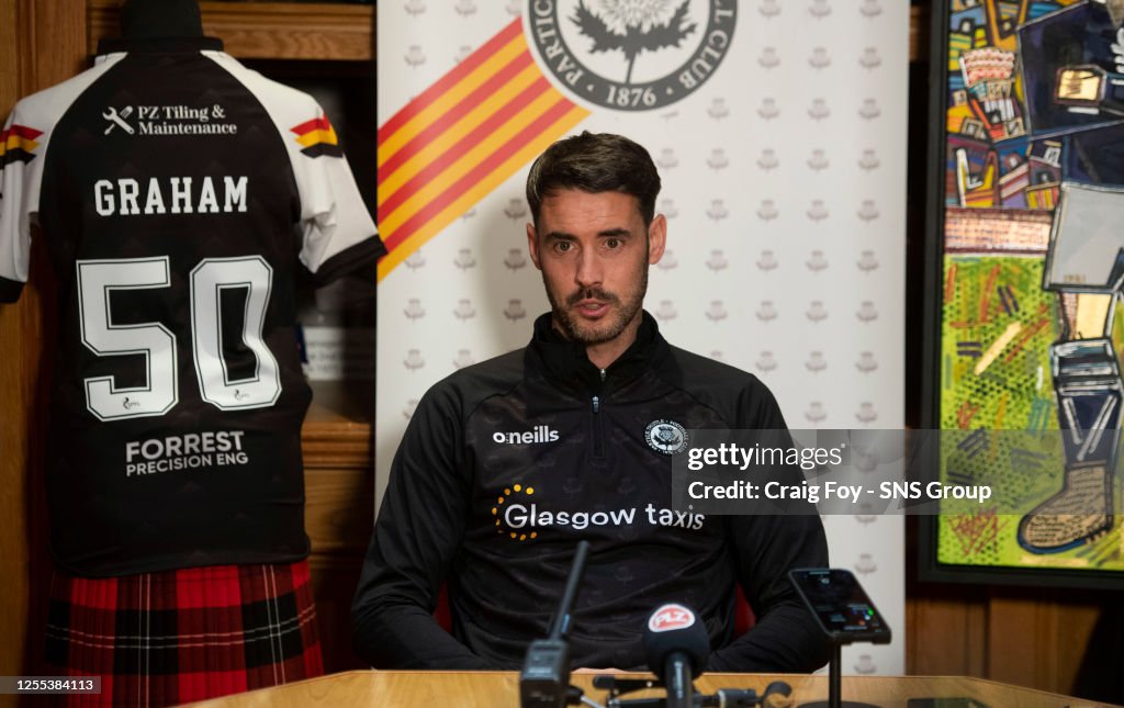 Brian Graham during a Partick Thistle press conference at Firhill, on ...
