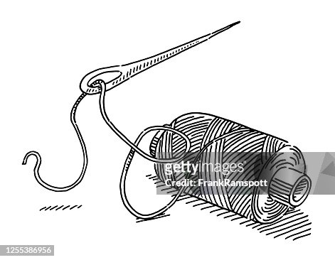 Sewing Needle And Thread Drawing High-Res Vector Graphic - Getty Images