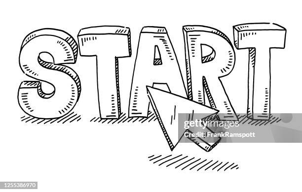 start text mouse pointer drawing - frank ramspott arrow stock illustrations