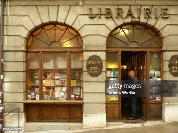 old bookstore in geneva - antique shop stock pictures, royalty-free photos & images