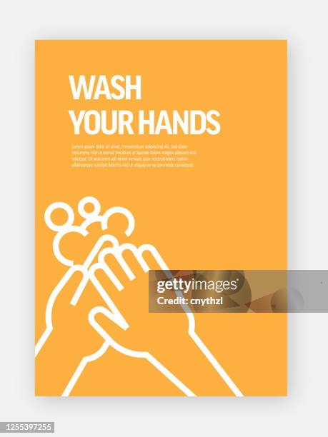 wash your hands concept template layout design. modern brochure, book cover, flyer design template - 2020 progress report stock illustrations