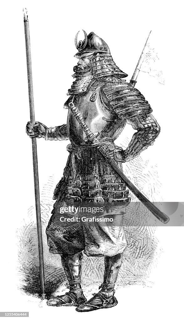Military dictator shogun in traditional armor 1876