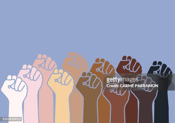 skin tone hands. multi ethnic world - anti racism stock illustrations
