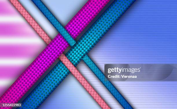 pink and blue shade lines background with shiny decorative knitted bands. - construction hoarding stock illustrations