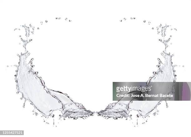 figures and abstract forms of water on a white background. - color explosion water stock-fotos und bilder