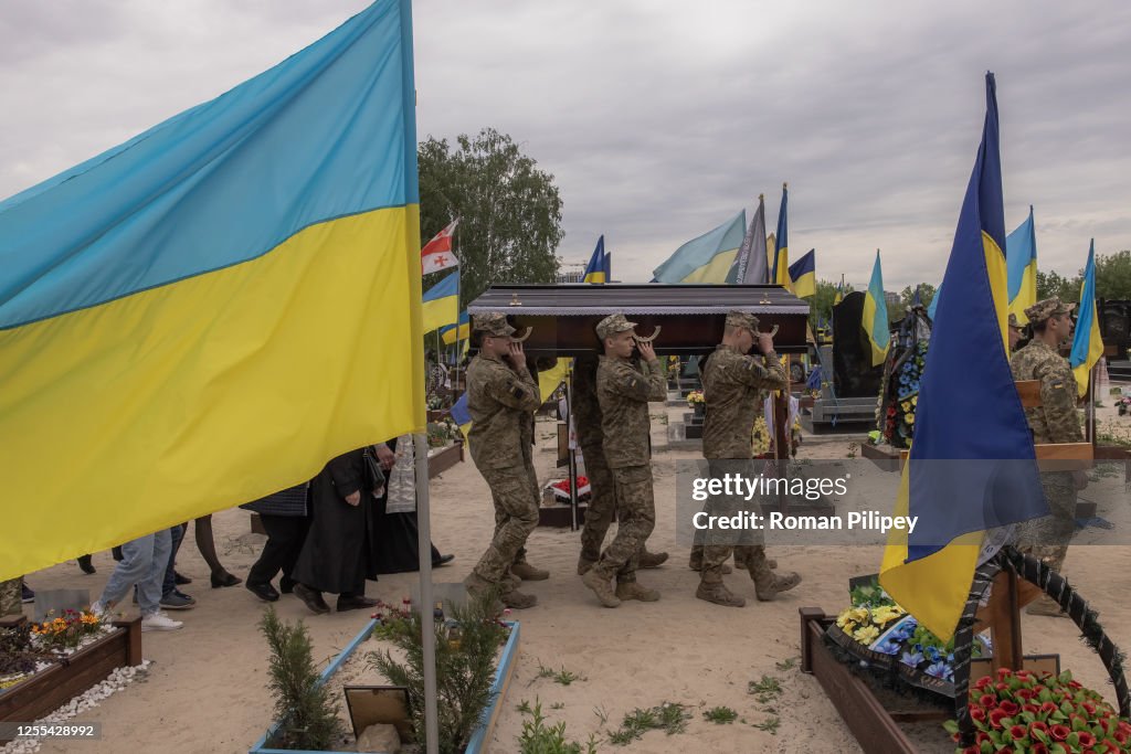 Funeral Held In Kyiv For Soldier Killed Near Bakhmut