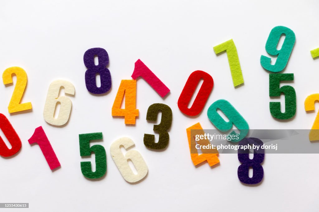 Numbers Same Color Multi Colored Numbers Numbers High-Res Stock Photo - Getty Images