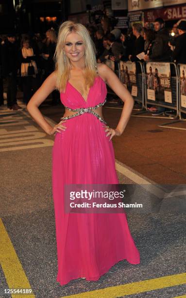 Zoe Salmon arrives at the European premiere of 'Due Date' at Empire Leicester Square on November 3, 2010 in London, England.