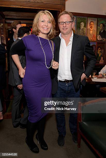 Kirsty Young and Nick Jones attend the 20th anniversary of the famous restaurant at The Ivy on November 8, 2010 in London, England.